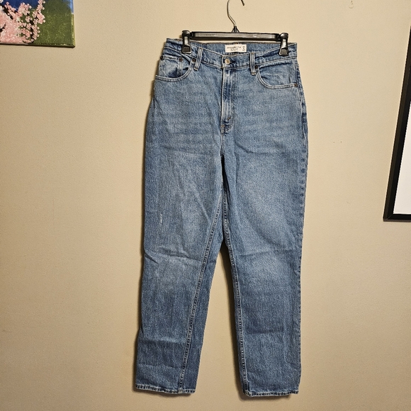 Abercrombie & Fitch The 90's Straight Ultra High Rise Denim Jeans 29 8R - Picture 1 of 6